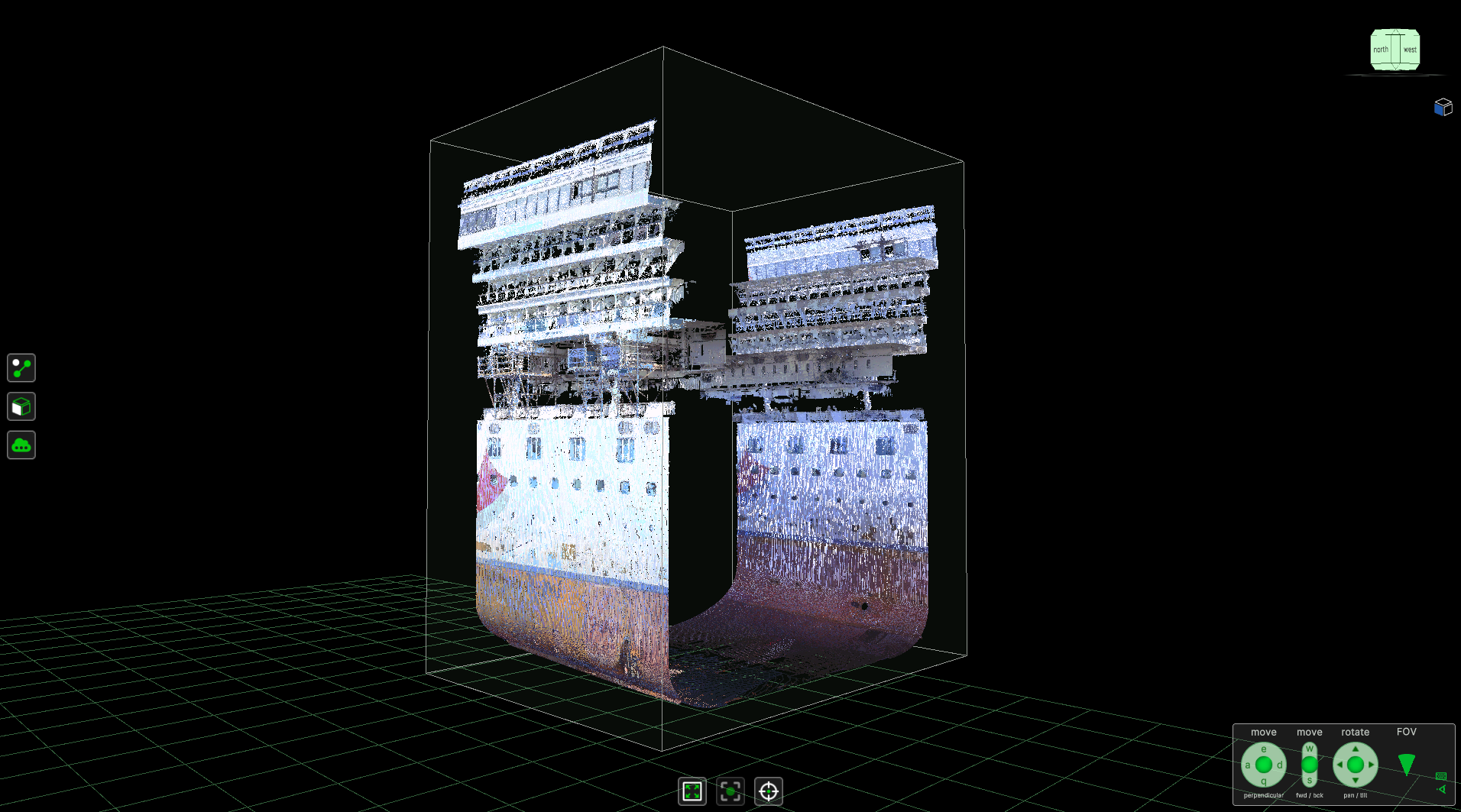 Norwegian Dawn point cloud - mid section iso view
